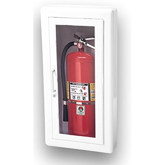 JL Industries 1017G10 Ambassador Cabinet-Full Glazing Door-Primed Steel-Semi Recessed-3inch Round Edge w/Lock