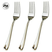 JL Prime Silver Plastic Forks Set with Elegant Finish (280 Count)