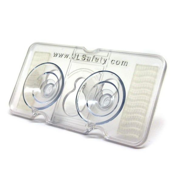 JL Safety EZ Pass-Mate™, Dual Suction Cup Toll Pass Holder Fits All EZ Pass & I-Pass transponders. Most Compact & Sturdiest Electronic Toll Tag Holder - CLEAR