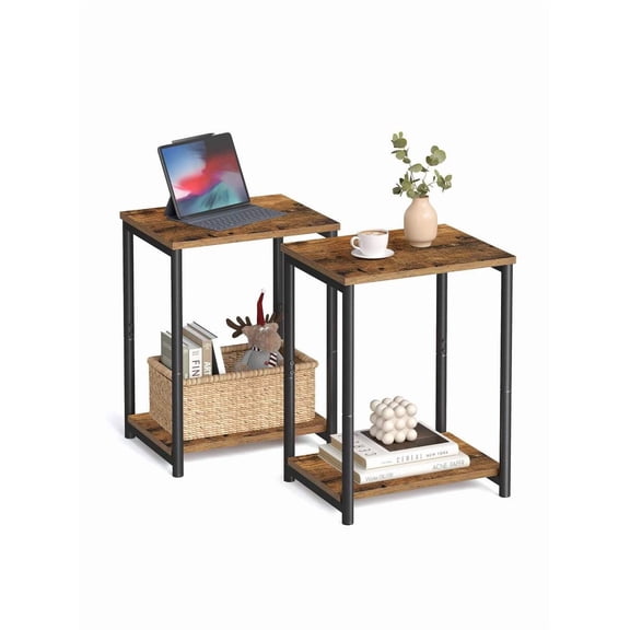 JL Side Tables Set Of 2, Small End Table, Nightstand For Living Room, Bedroom, Office, Bathroom