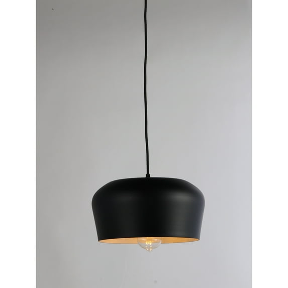 JL Styles Inc Beaut 12" Industrial Aluminum Pendant Light in Black