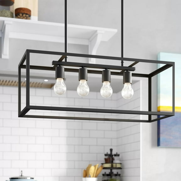 JL Styles Inc Black 4-light Contemporary Pendant Light