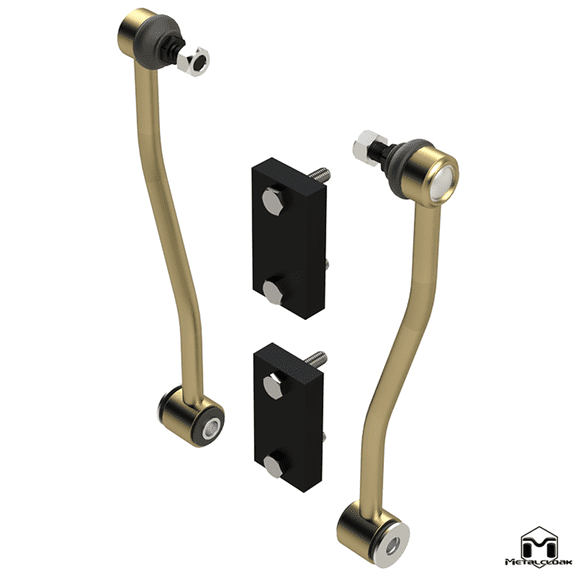 MetalCloak JL Wrangler Rear Offset Sway Bar Link Extension Kit, 12"