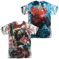 thumbnail image 1 of JLA Aquaman Vs Manta Unisex Adult Sublimated Costume T Shirt (Front/Back), Small Multicolor, 1 of 2