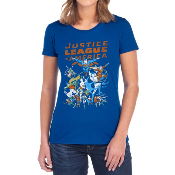JLA Big Group Women's T Shirt, Royal, Large
