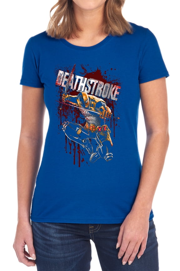 JLA Blood Splattered Women's T Shirt, Royal, Small