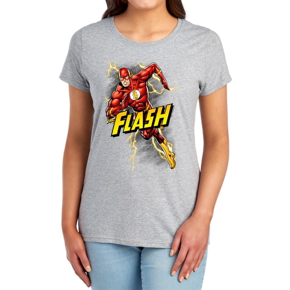 JLA Bolt Run Women's T Shirt, Athletic Heather, Medium
