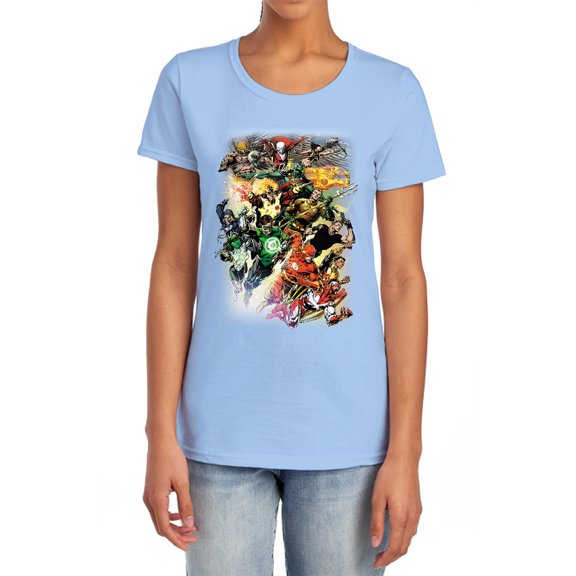 JLA Brightest Day #0 Women's T Shirt, Light Blue, Small