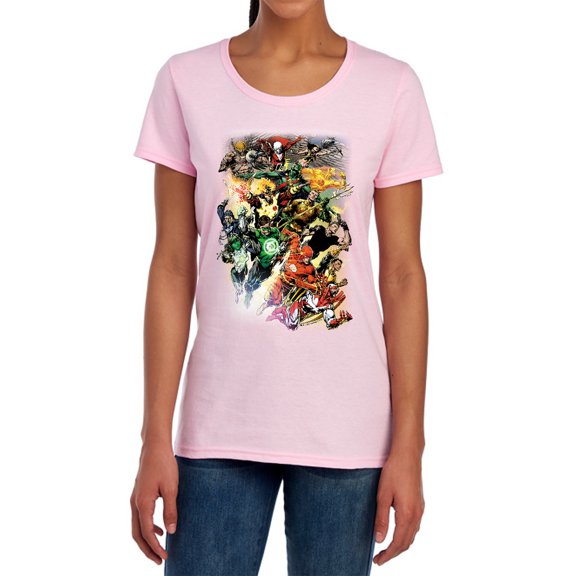 JLA Brightest Day #0 Women's T Shirt, Pink, Large