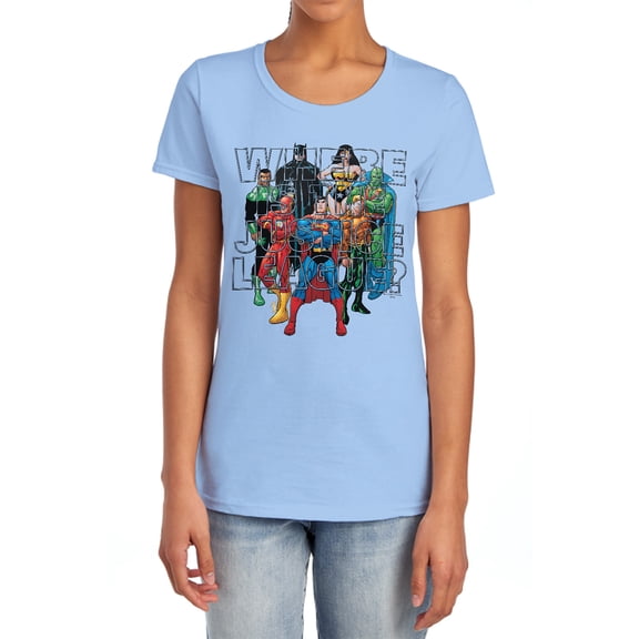 JLA Classified #1 Cover Women's T Shirt, Light Blue, Large