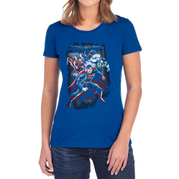 JLA Cosmic Crew Women's T Shirt, Royal, Small