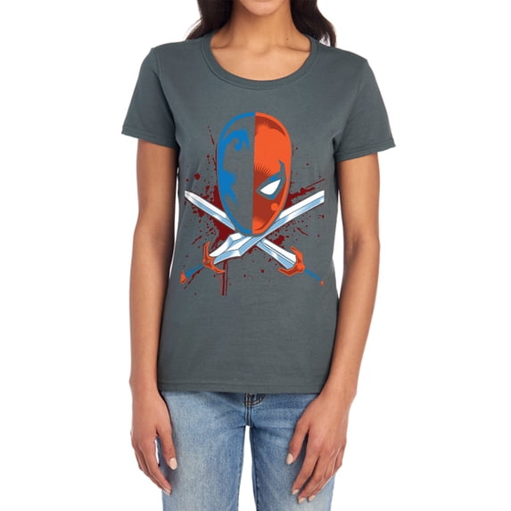 JLA Crossed Swords Women's T Shirt, Charcoal, 2X-Large