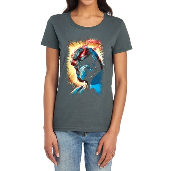 JLA Darkseid is Women's T Shirt, Charcoal, 2X-Large