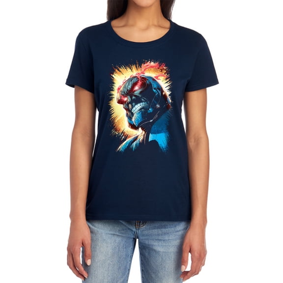 JLA Darkseid is Women's T Shirt, Navy, X-Large