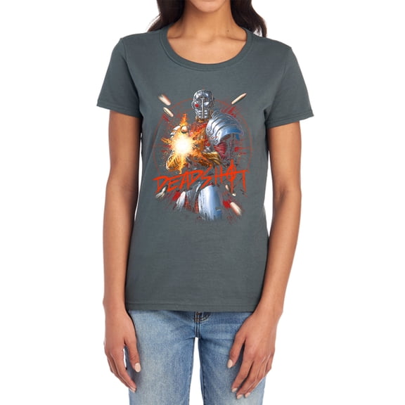 JLA Deadshot Women's T Shirt, Charcoal, X-Large