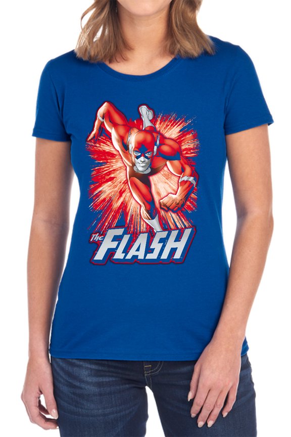 JLA Flash Red & Gray Women's T Shirt, Royal, Small