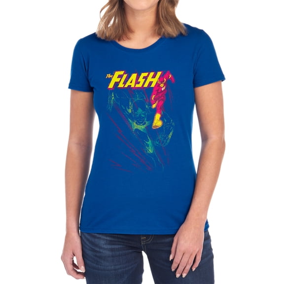 JLA Flash Spray Women's T Shirt, Royal, Medium
