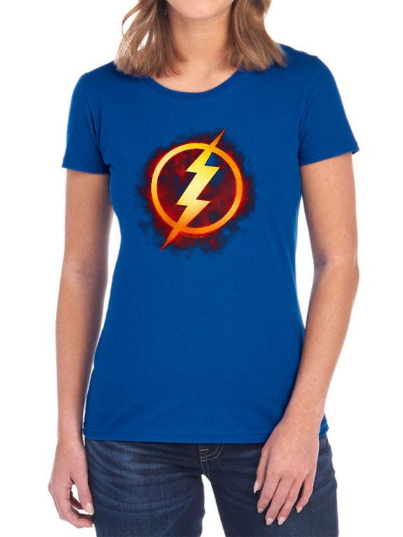 JLA Flash Title Women's T Shirt, Royal, Large