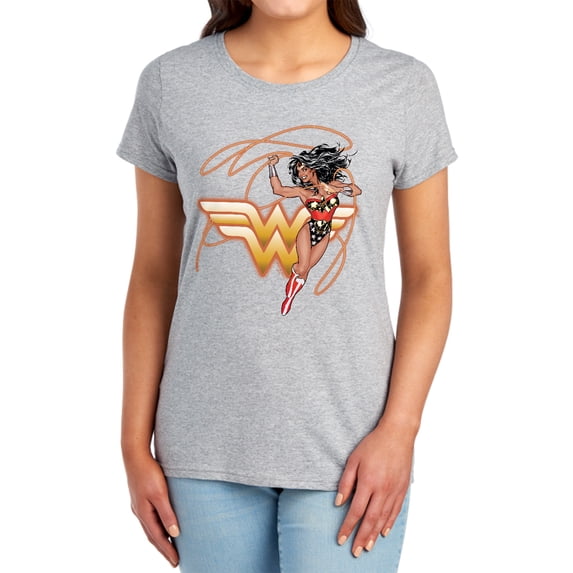 JLA Glowing Lasso Women's T Shirt, Athletic Heather, Small