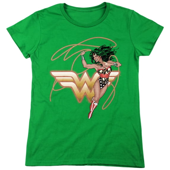 JLA Glowing Lasso Women's T Shirt, Kelly Green, 2X-Large