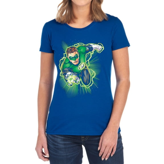 JLA Green Lantern Energy Women's T Shirt, Royal, Medium
