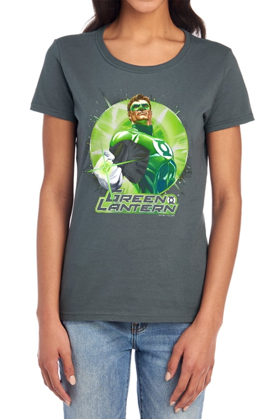 JLA Green Static Women's T Shirt, Charcoal, Medium