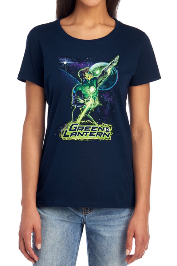 JLA Hal Galaxy Women's T Shirt, Navy, 2X-Large