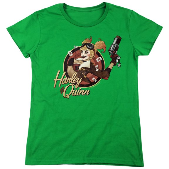 JLA Harley Bomber Women's T Shirt, Kelly Green, Medium