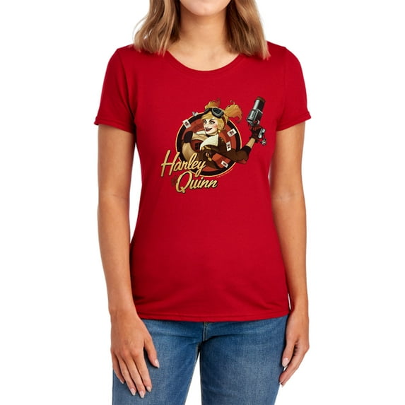 JLA Harley Bomber Women's T Shirt, Red, Medium