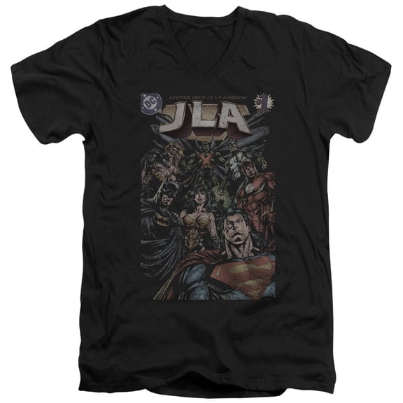 JLA Justice League #1 Cover S/S Adult V-Neck Black