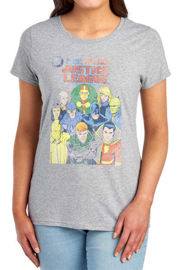 JLA Justice League #1 Cover Women's T Shirt, Athletic Heather, Small