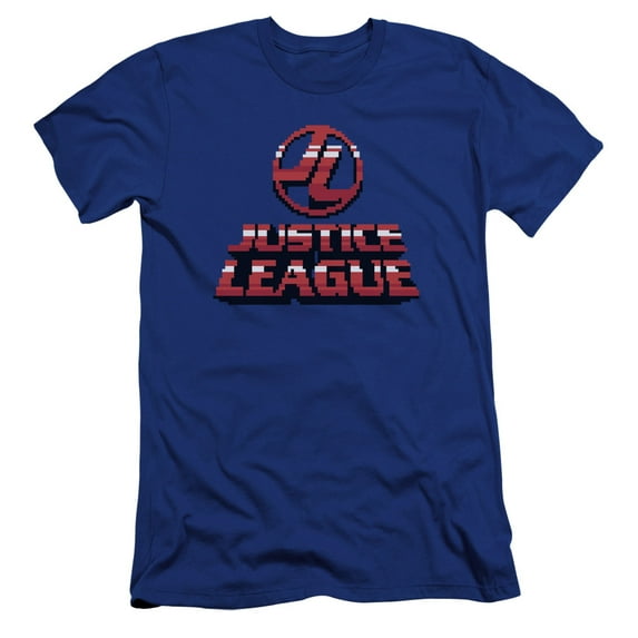 JLA Justice League 8 Bit JLA Justice League Premium Canvas Adult Slim Fit 30/1 T-Shirt Royal Blue