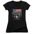 thumbnail image 1 of JLA Justice League All American League Junior Women's T-Shirt V-Neck Black, 1 of 1