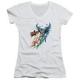 thumbnail image 1 of JLA Justice League Allegiance Junior Women's T-Shirt V-Neck White, 1 of 1