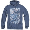 thumbnail image 1 of JLA Justice League American Justice Adult Heather Hoodie Sweatshirt Royal Blue, 1 of 1