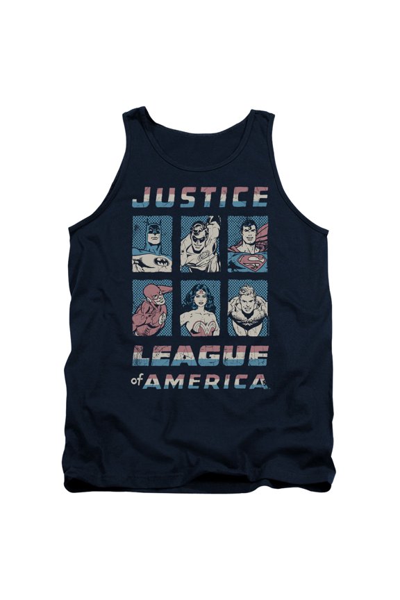 JLA Justice League American League Adult Tank Top Navy