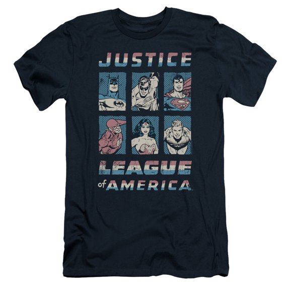 JLA Justice League American League S/S Adult 30/1 T-Shirt Navy