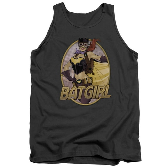 JLA Justice League Batgirl Bombshell Adult Tank Top Charcoal