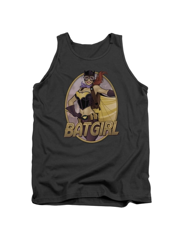 JLA Justice League Batgirl Bombshell Adult Tank Top Charcoal