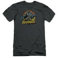 thumbnail image 1 of JLA Justice League Batman Rough Distress S/S Adult 30/1 T-Shirt Charcoal, 1 of 1