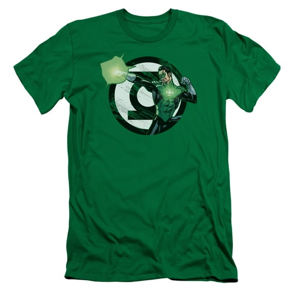 JLA Justice League Blasting Logo S/S Adult 30/1 T-Shirt Kelly Green