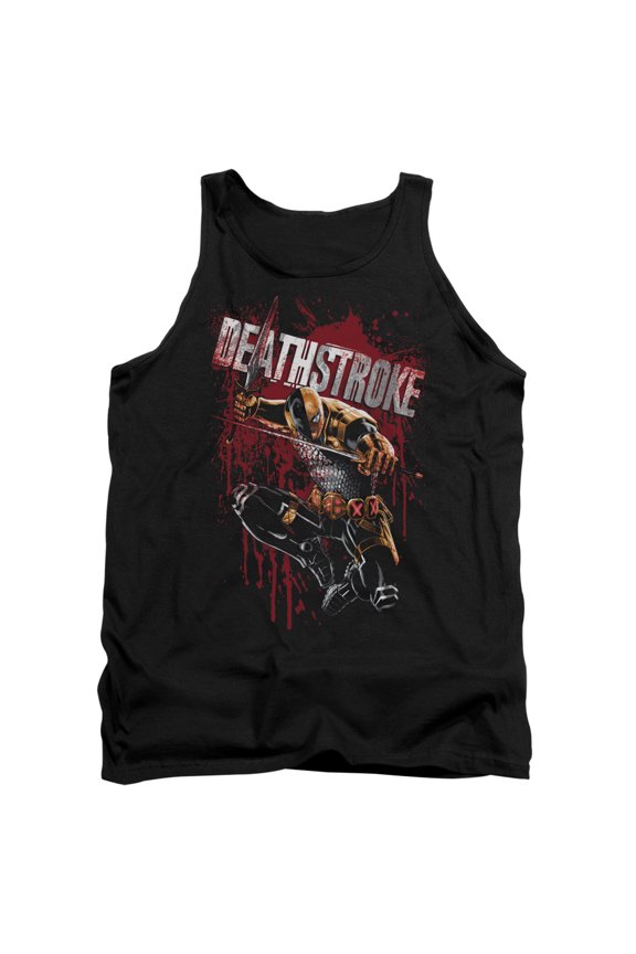 JLA Justice League Blood Splattered Adult Tank Top Black