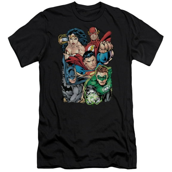 JLA Justice League Break Free S/S Adult 30/1 T-Shirt Black