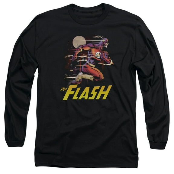 JLA Justice League City Run Long Sleeve Adult 18/1 T-Shirt Black