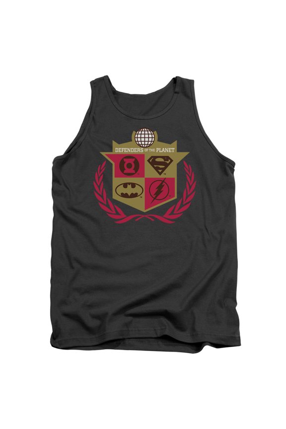 JLA Justice League Defenders Adult Tank Top Charcoal