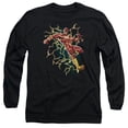 thumbnail image 1 of JLA Justice League Electric Death Long Sleeve Adult 18/1 T-Shirt Black, 1 of 1