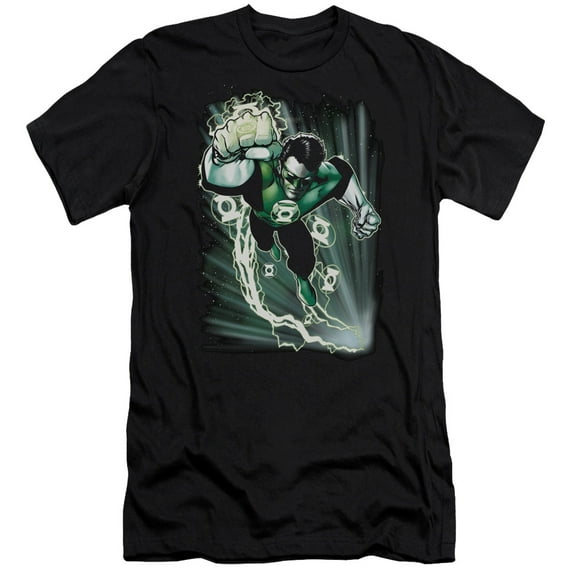 JLA Justice League Emerald Energy Premium Canvas Adult Slim Fit 30/1 T-Shirt Black