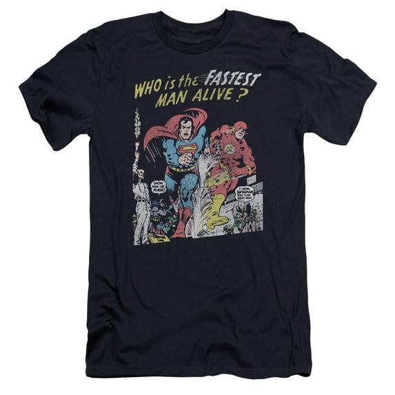 JLA Justice League Fastest Man HBO S/S Adult 30/1 T-Shirt Navy