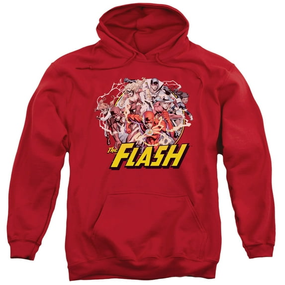 JLA Justice League Flash Family Adult Pullover Hoodie Sweatshirt Red