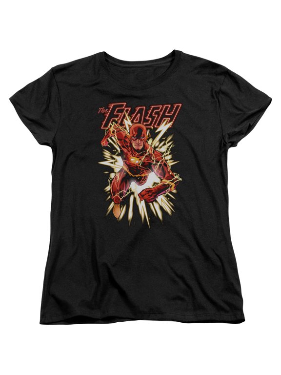 JLA Justice League Flash Glow S/S Women's T-Shirt Black